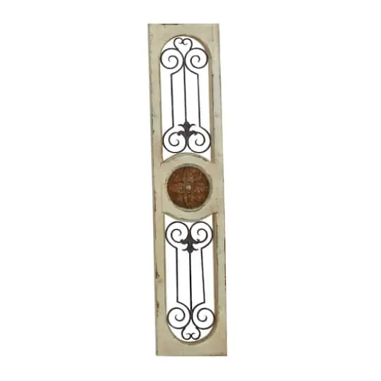 58" White Farmhouse Ornamental Metal & Wood Wall D&eacute;cor {3}