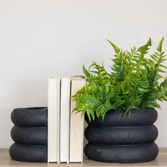 Hello Honey&reg; Terracotta Half Circle Vase Bookends, 2ct. Black {3}