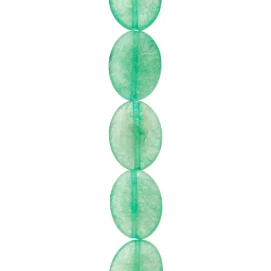 Green Oval Quartzite Beads, 20mm by Bead Landing&trade; {1}