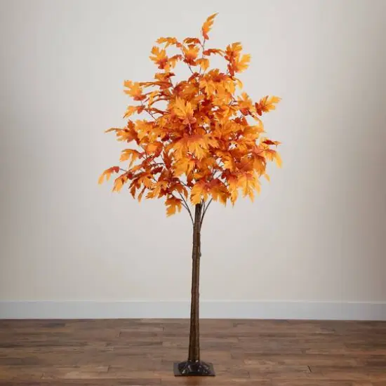 7ft. Pre-Lit Autumn Maple Artificial Fall Tree with 450 Warm White LED Lights {8}