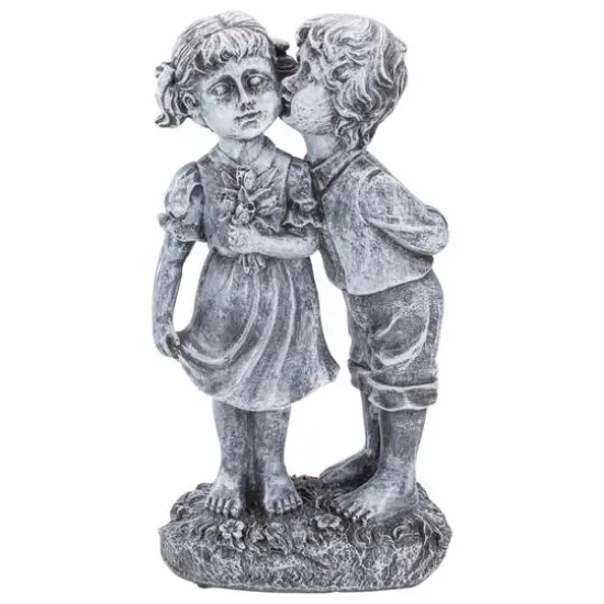 12.5" Peck on the Cheek Outdoor Garden Statue {1}
