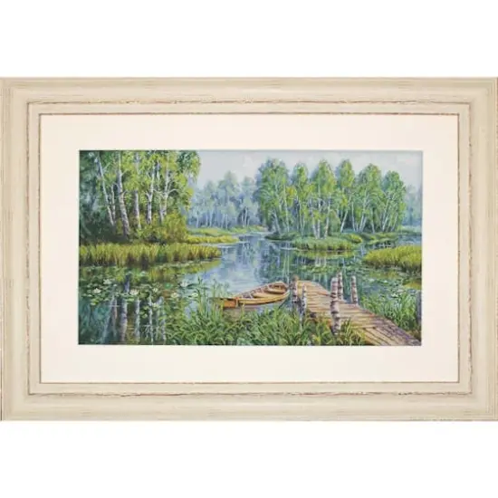 Luca-S Birches at the Edge of the Lake Counted Cross Stitch Kit {1}