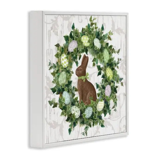 Stupell Industries Spring Easter Egg Wreath Framed Giclee Art White {4}