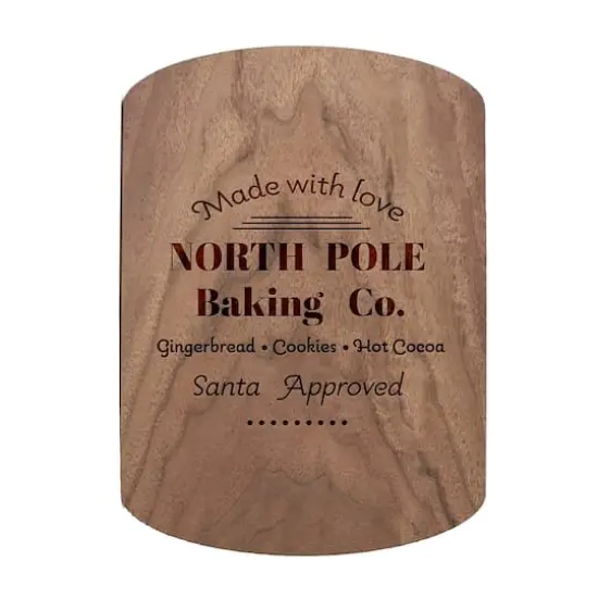North Pole Baking Co. 11" x 8" Walnut Oval Cutting Board {1}