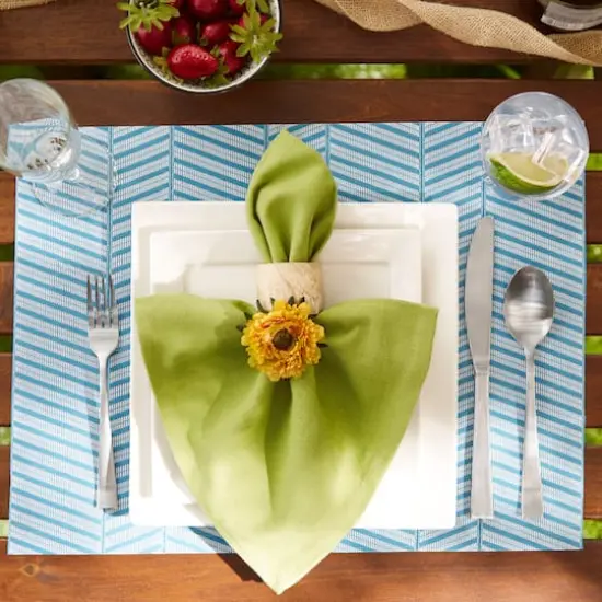 DII&reg; Textured Twill Weave Placemats, 6ct. Storm Blue {4}