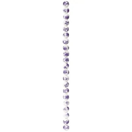 Amethyst Flower Ceramic Round Beads, 8mm by Bead Landing&trade; {4}