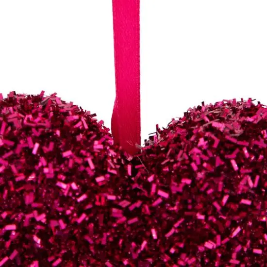 4" Tinsel Shimmering Heart-Shaped Valentine's Day Hanging D&eacute;cor, 12ct. {7}