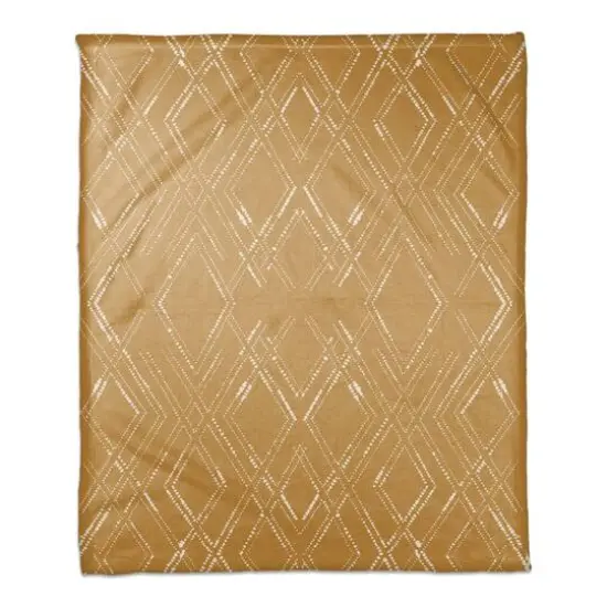 Diamond Coral Fleece Blanket Gold/White {1}