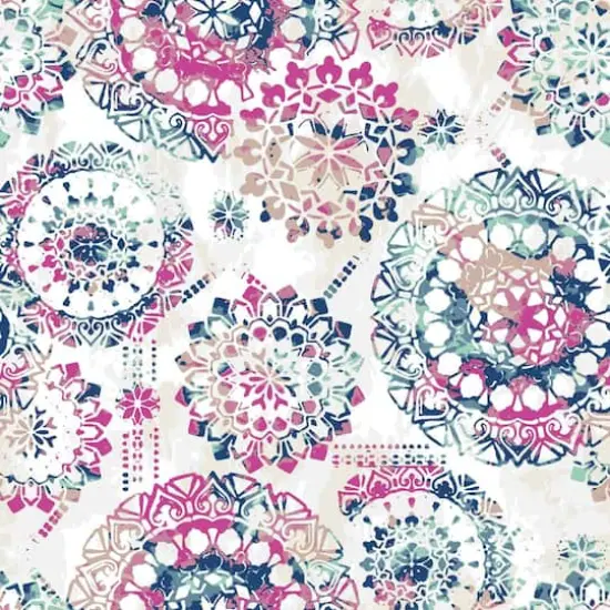RoomMates Bohemian Medallion Peel & Stick Wallpaper Pink and Blue {1}