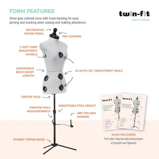 Dritz&reg; Twin-Fit Petite Dress Form with Adjustable Tri-Pod Stand {5}