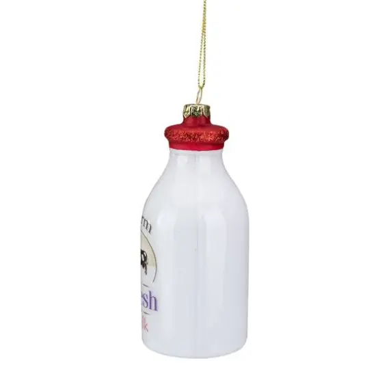 4.5" Farm Fresh Milk Glass Bottle Ornament {3}