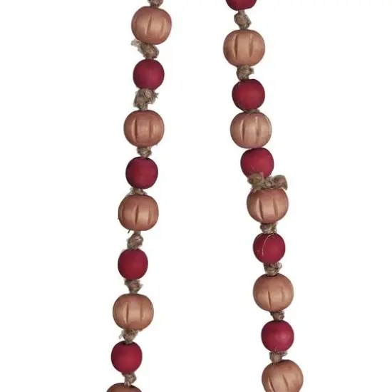 Hello Honey® 12ft. Pink & Red Paulownia Wood Beads with Jute Tassels Garland {3}