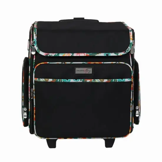 Everything Mary Black & Floral Rolling Scrapbook Travel Case {4}
