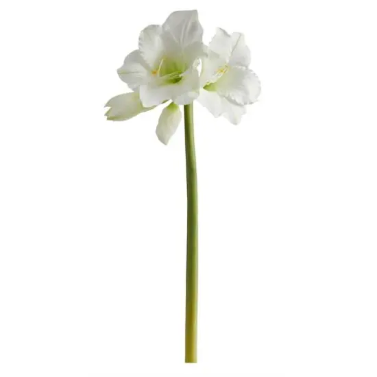 White Amaryllis Artificial Flower Stem, 3ct. {1}