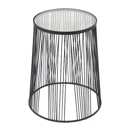 Black Metal Contemporary Accent Table, 22" x 18" x 18" {1}