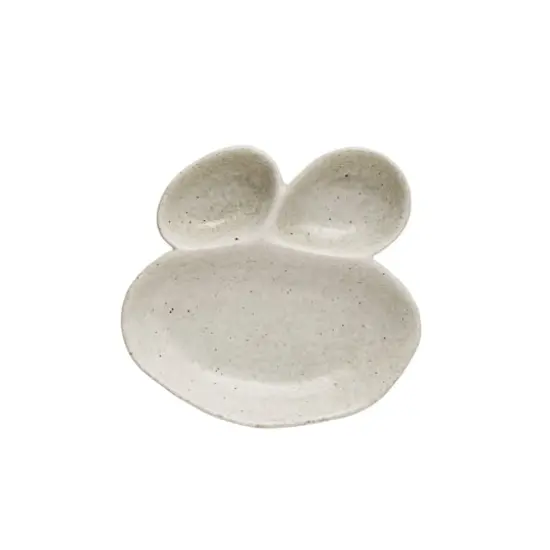 Hello Honey&reg; 5.75" Cream Reactive Glaze 3 Section Stoneware Dish {1}