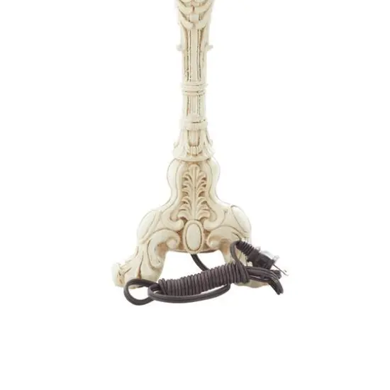 White Polystone Coastal Buffet Lamp 7" x 7" x 31" {4}