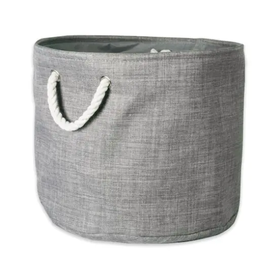 DII&reg; Large Round Variegated Polyester Bin Gray {1}