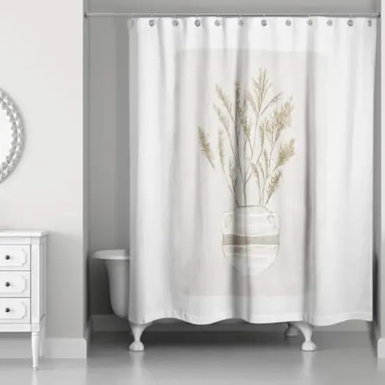Pampas Plant Jug Striped 71" x 74" Shower Curtain {1}
