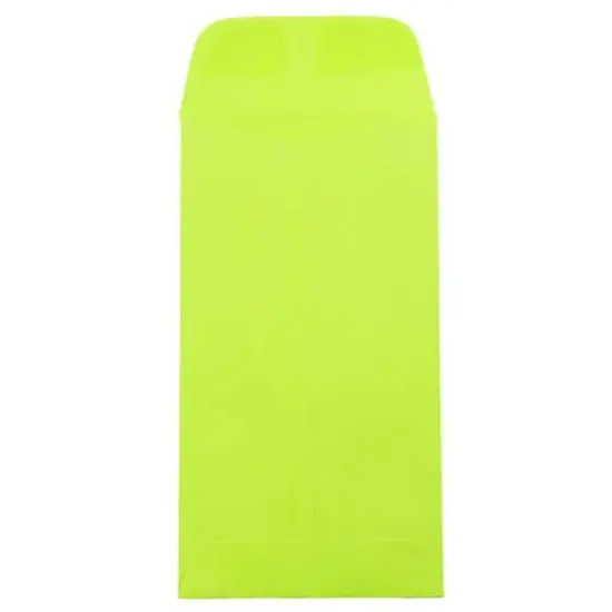 JAM Paper 3.5" x 6.5" Coin Business Envelopes, 50ct. Lime Green {4}