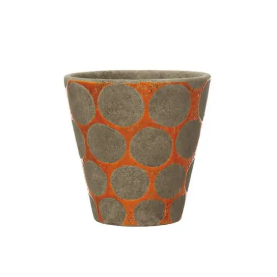 5'' Orange Terra-cotta Planter with Wax Relief Dots {1}