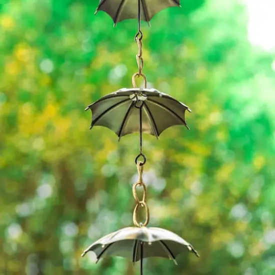 Glitzhome&reg; 8.5ft Faux Copper Umbrella Shaped Rain Chain {4}