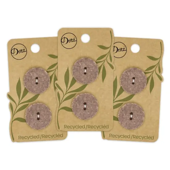 Dritz&reg; 23mm Recycled Cotton Round Buttons, 6ct. Medium brown {9}