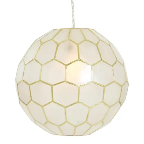 Hello Honey&reg; Capiz Honeycomb Globe Pendant Light {3}