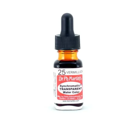 Dr. Ph. Martin's&reg; Synchromatic Transparent Watercolor, 0.5oz. 25 Vermillion {1}
