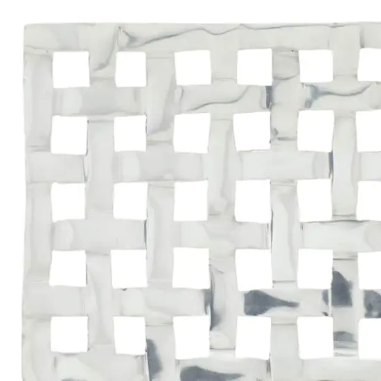 Silver Aluminum Contemporary Tray Set {9}