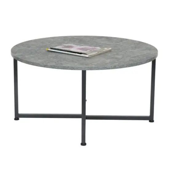 Household Essentials 31.5" Jamestown Round Coffee Table Gray {6}