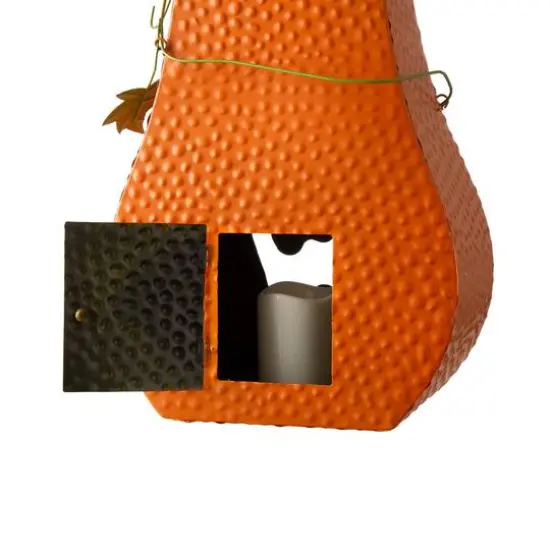 Glitzhome&reg; 2ft. Pre-Lit Halloween Metal Jack-O-Lantern with LED Pillar {7}