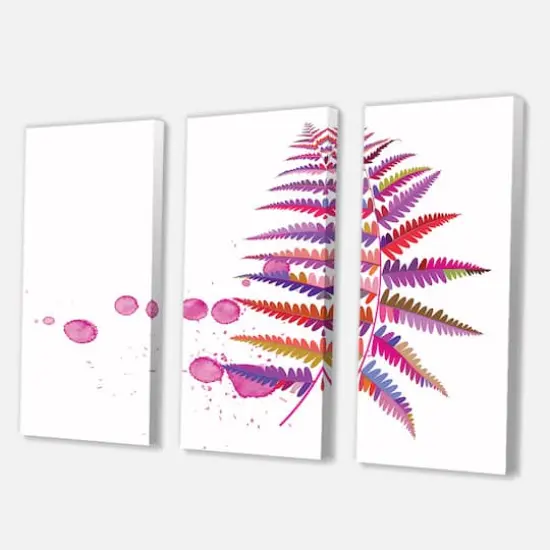 Designart - Purple Fern - Farmhouse Canvas Wall Art Print {1}