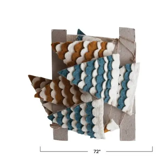 Hello Honey® 6ft. Multicolor Handmade Wool Felt Scalloped Pennant Garland {4}