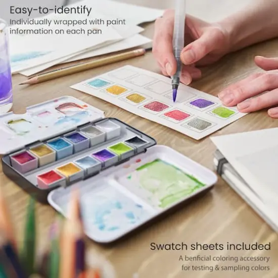 Arteza&reg; Enchanted Forest Colors Watercolor Half Pan Set {4}