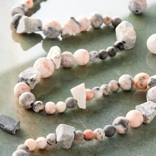 Matte Pink Zebra Stone Beads Value Pack by Bead Landing&trade; {3}