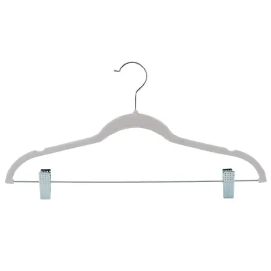 Laura Ashley Velvet Hangers with Clips, 12ct. White {4}