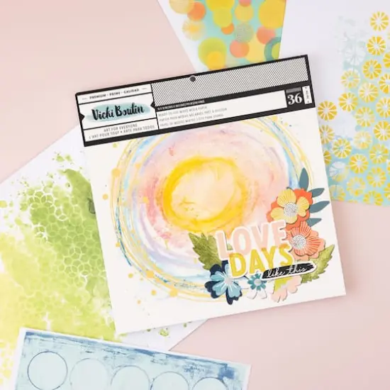 Vicki Boutin Print Shop Painted Backgrounds Mixed Media Paper Pad, 12" x 12" {7}