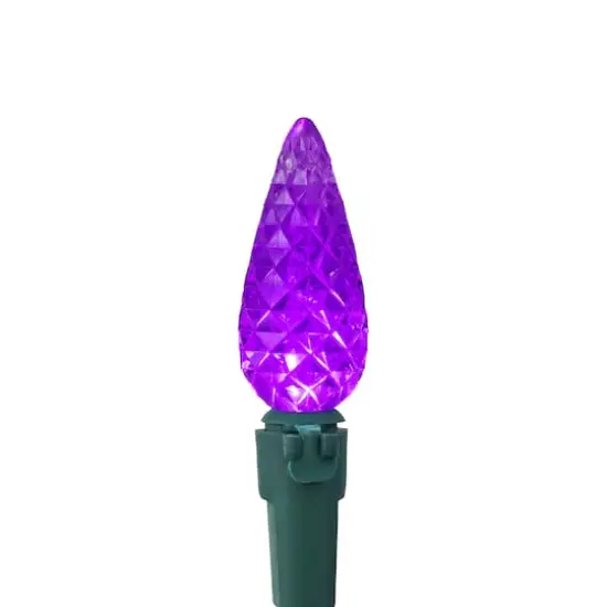 70ct. LED Faceted C6 Christmas String Lights Purple {6}