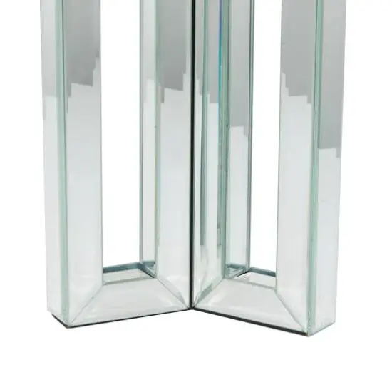 21" Silver Wood Glam Candlestick Holder {6}