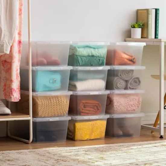 IRIS&reg; 17qt. Snap Top Plastic Storage Boxes, 8ct. {3}