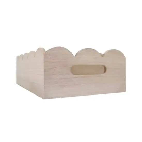 14" x 8.5" x 4.25" Scalloped Wood Crate by Make Market&reg; {3}