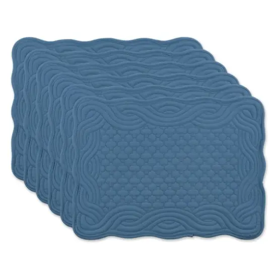 DII&reg; Quilted Farmhouse Placemats, 6ct. French Blue {1}