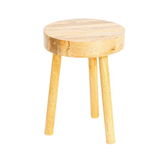 Hello Honey&reg; Natural Round Mango Wood Stool {1}