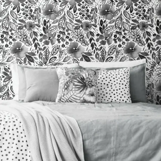 RoomMates Clara Jean April Showers Peel & Stick Wallpaper Black/White {7}