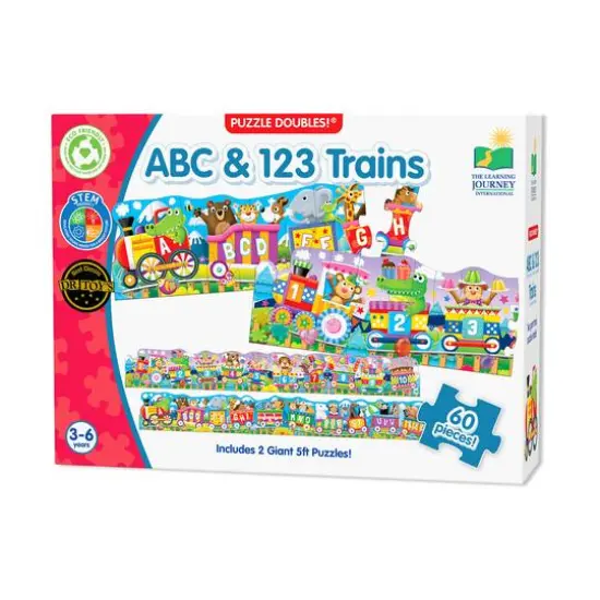 Puzzle Doubles! - ABC & 123 Trains: 60 Pcs {1}