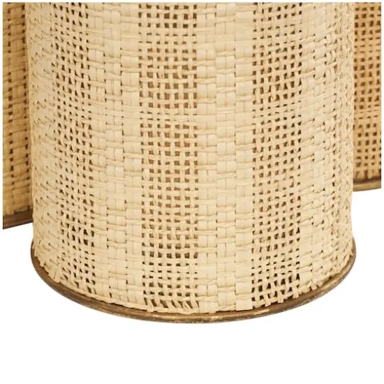 Beige & Gold Woven Paper Decorative Jar Set {7}