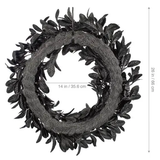 26" Black Leaves with Spiders Wreath by Ashland&reg; {6}