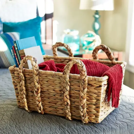 Household Essentials Wicker Storage Basket with Handles {4}