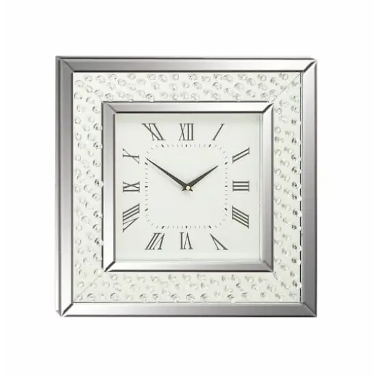 Silver Glam Wood Wall Clock, 20" x 20" {1}